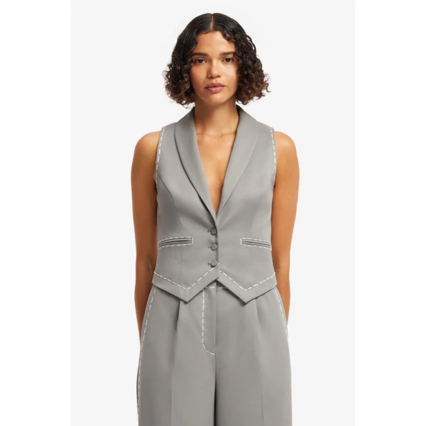 Leo Lin Charli Vest in Steel, view 2