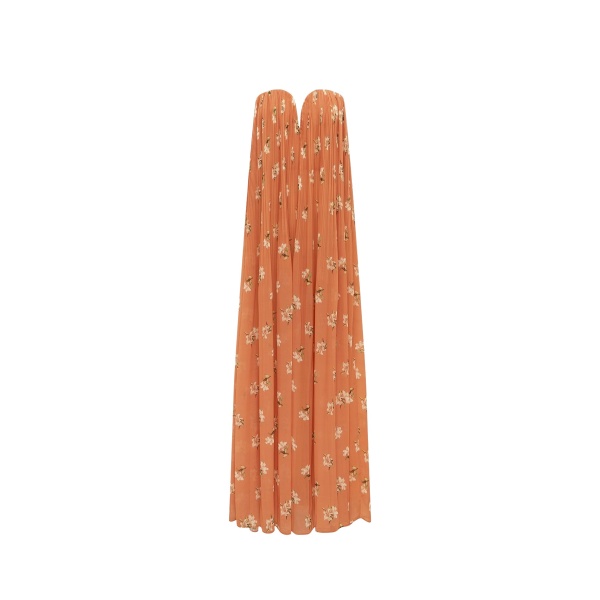 Leo Lin Dahlia Gown in Lily Print in Ochre