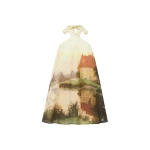 Leo Lin Eloise Halterneck Mini Dress in Serene Print