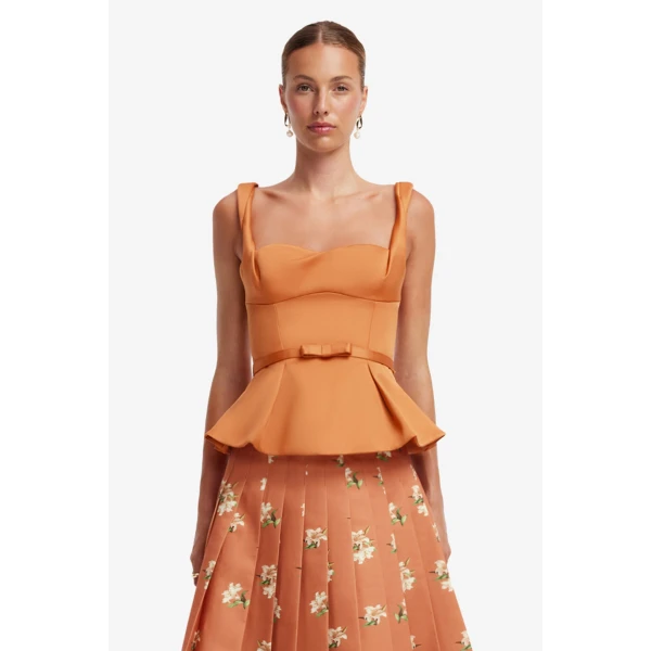 Leo Lin Georgia Top in Ochre, view 2