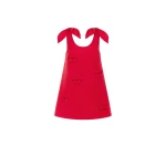 Leo Lin Harper Bow Mini Dress in Vermilion