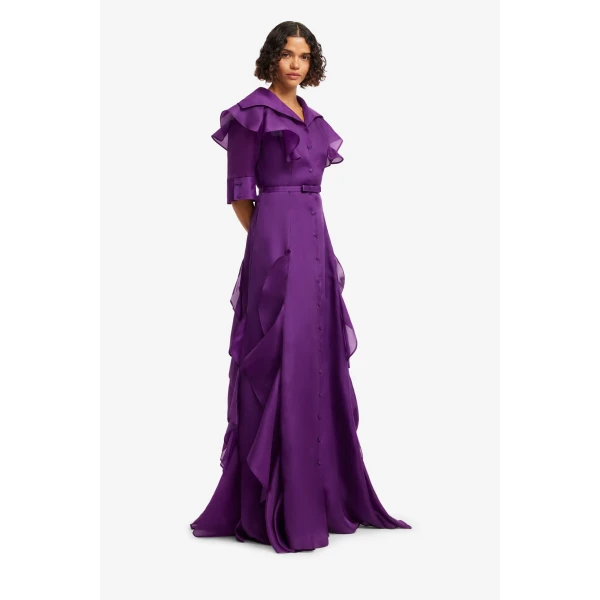 Leo Lin Isabella Silk Gown in Eminence, view 4