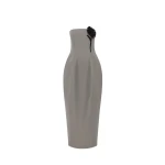 Leo Lin Jessica Cocoon Bustier Maxi Dress in Steel