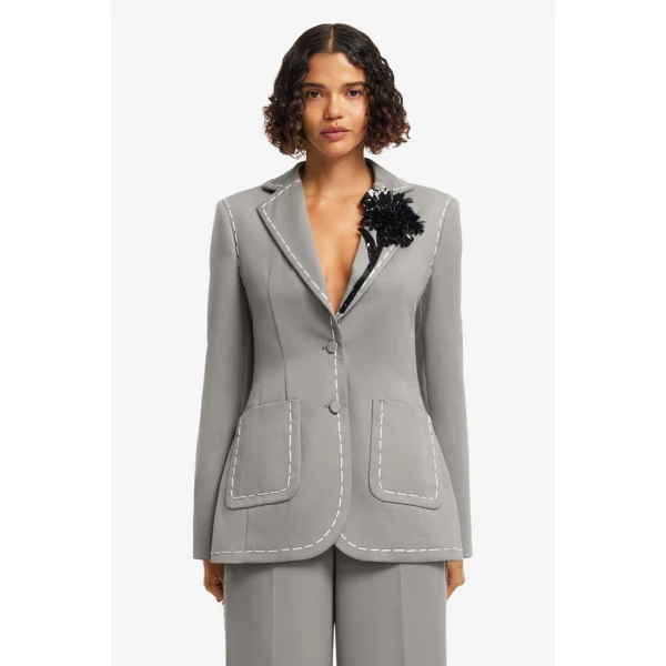 Leo Lin Jillian Blazer in Steel, view 2