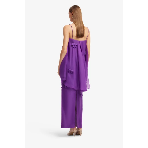 Leo Lin Jing Bow Maxi Skirt in Eminence, view 5