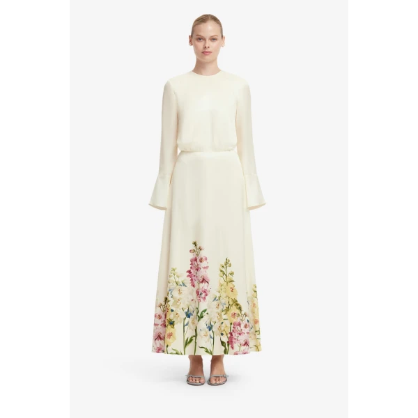 Leo Lin Kinsley Maxi Dress in Snapdragon Print in Snow, view 2