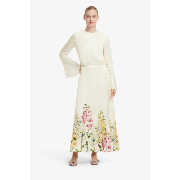Leo Lin Kinsley Maxi Dress in Snapdragon Print in Snow, view 3