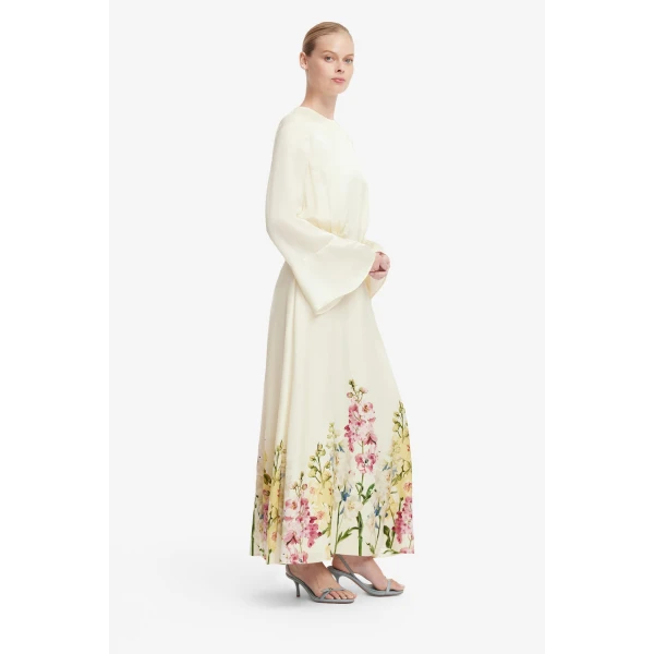 Leo Lin Kinsley Maxi Dress in Snapdragon Print in Snow, view 4
