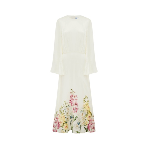 Leo Lin Kinsley Maxi Dress in Snapdragon Print in Snow