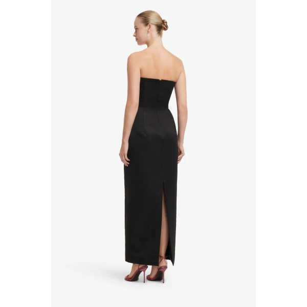 Leo Lin Rayna Embroidered Maxi Dress in Snapdragon Print in Ebony, view 5