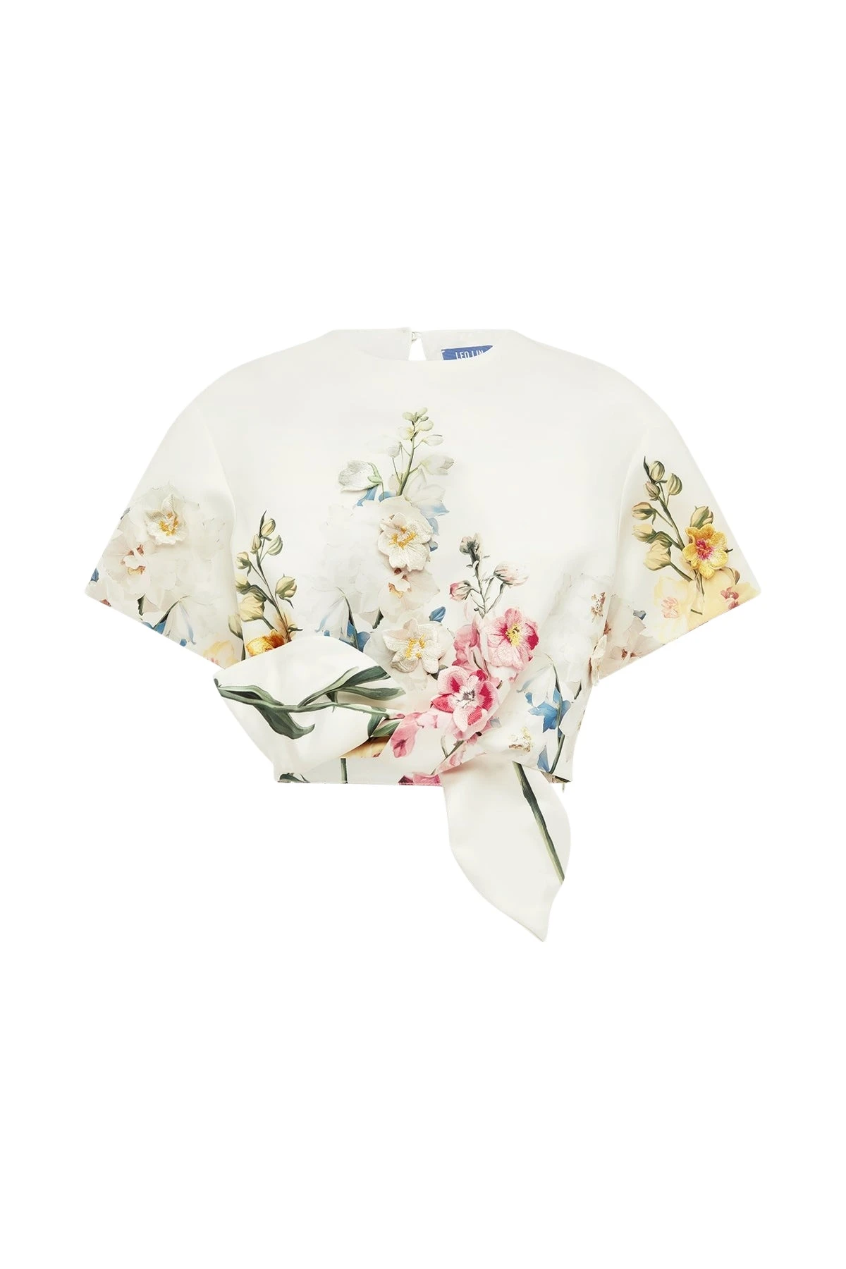Leo-Lin-Riley-Embroidered-Sleeve-Top-in-Snapdragon-Print-in-Snow28480_nobg Leo Lin Riley Embroidered Sleeve Top in Snapdragon Print in Snow