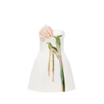 Leo Lin Roselle Bustier Mini Dress in Tulip Print in Snow