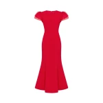 Leo Lin Sofia Puff Sleeve Maxi Dress in Vermilion