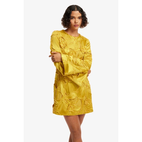 Leo Lin Suzanne Embellished Bell Sleeve Mini Dress in Opulence, view 6