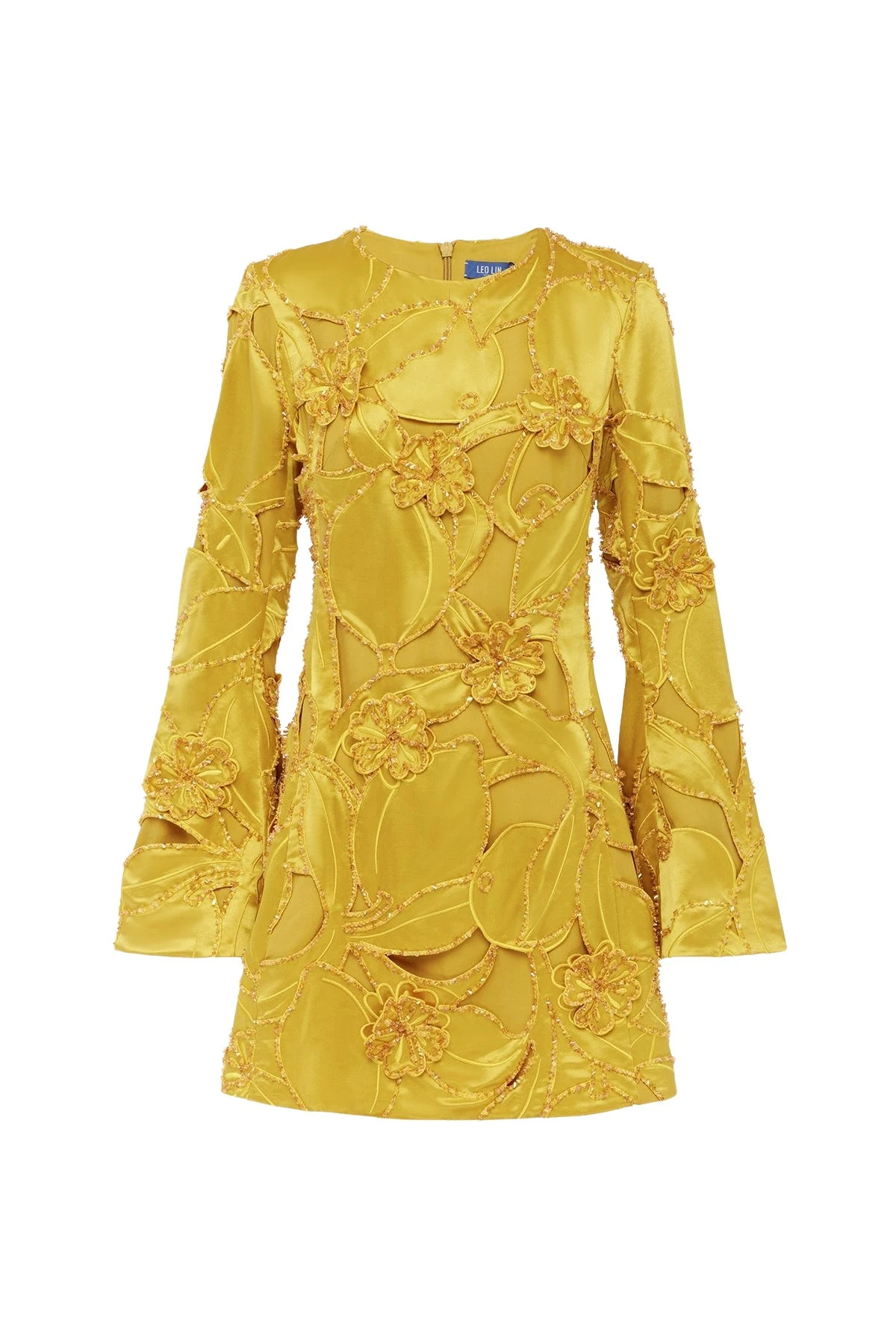 Leo Lin Suzanne Embellished Bell Sleeve Mini Dress in Opulence
