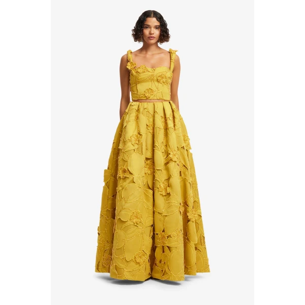 Leo Lin Victoria Embellished Puff Maxi Skirt in Opulence, view 2