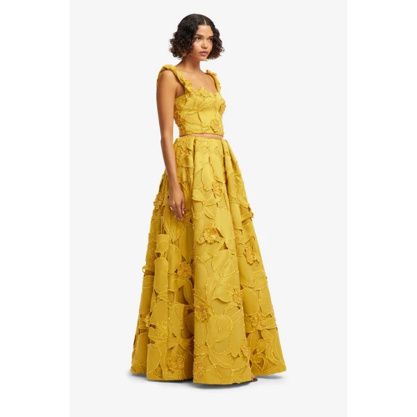 Leo Lin Victoria Embellished Puff Maxi Skirt in Opulence, view 4