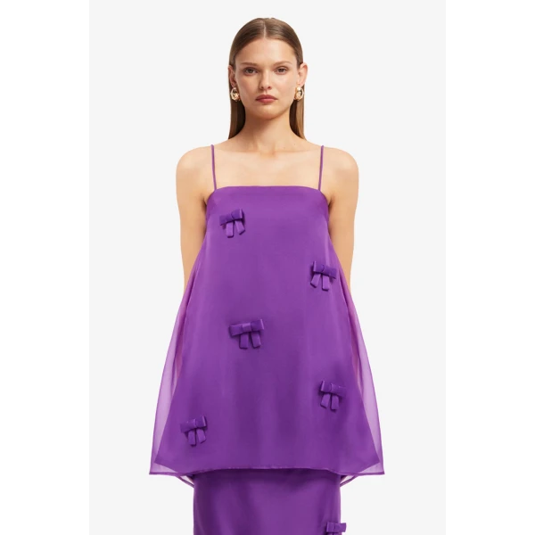 Leo Lin Xuan Bow Top in Eminence, view 2