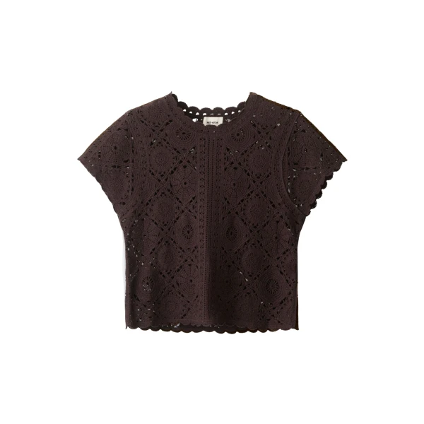 Me and Em ME+EM 2-in-1 Baby Tee in Cocoa Brown Top