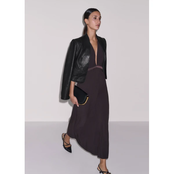 Me and Em ME+EM 2-in-1 Bias Maxi Dress in Cocoa Brown, view 4