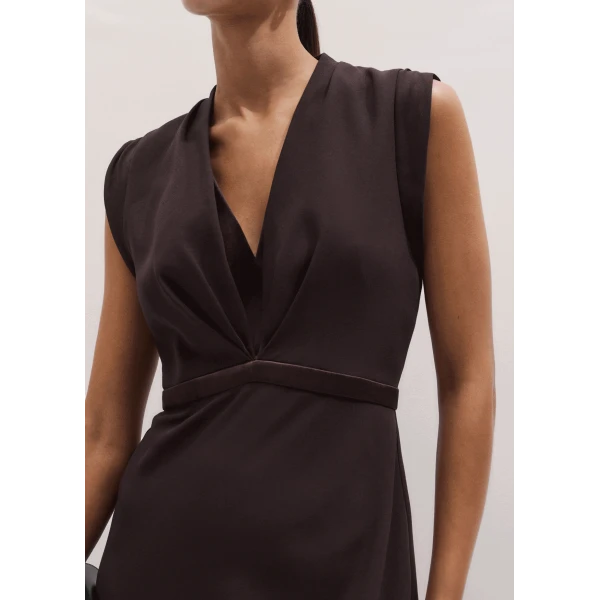 Me and Em ME+EM 2-in-1 Bias Maxi Dress in Cocoa Brown, view 6