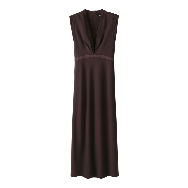 Me and Em ME+EM 2-in-1 Bias Maxi Dress in Cocoa Brown