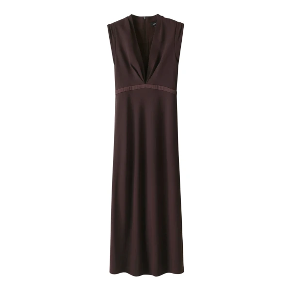 Me and Em ME+EM 2-in-1 Bias Maxi Dress in Cocoa Brown