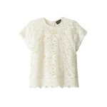 Me and Em ME+EM 2-in-1 Crochet Tee in Light Cream Top