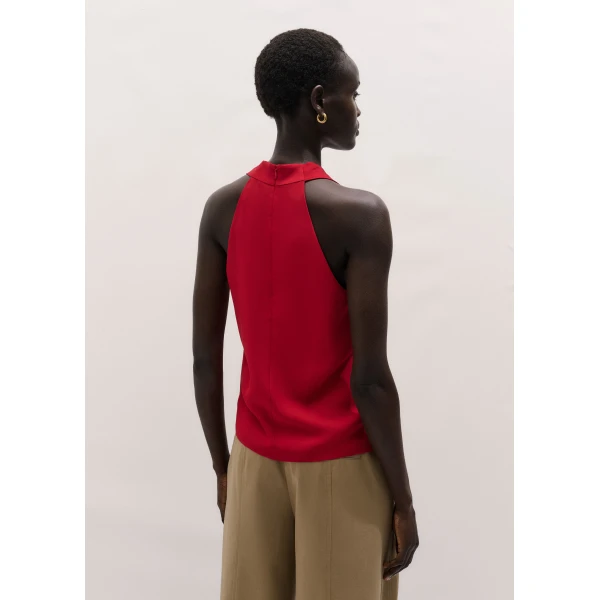 Me and Em ME+EM 2-in-1 V-Neck Cami Top in Ruby Red, view 5