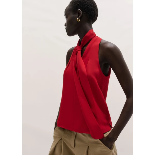 Me and Em ME+EM 2-in-1 V-Neck Cami Top in Ruby Red, view 6