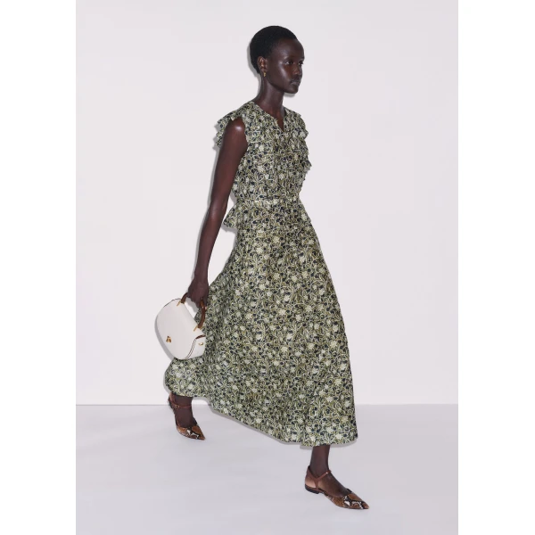 Me and Em ME+EM A-Line Maxi Skirt in Green/Multi, view 2
