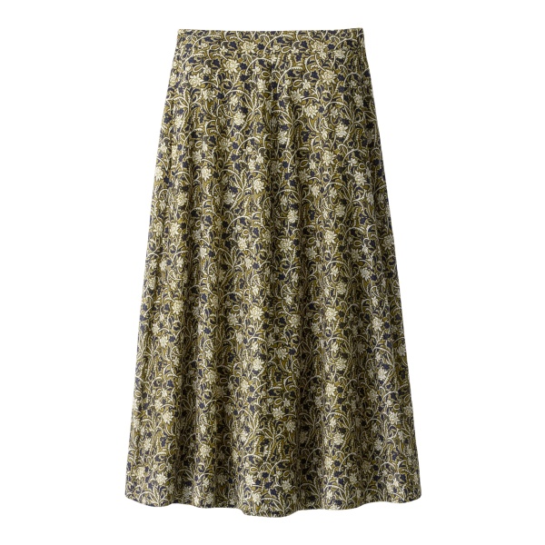 Me and Em ME+EM A-Line Maxi Skirt in Green/Multi