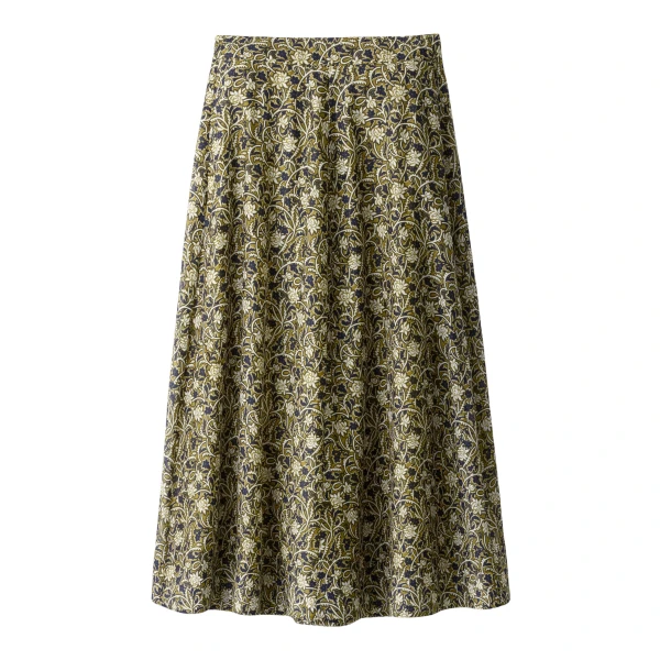 Me and Em ME+EM A-Line Maxi Skirt in Green/Multi