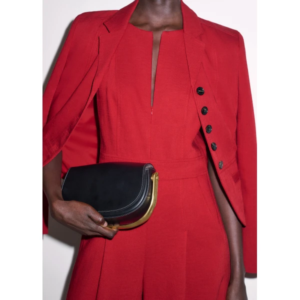 Me and Em ME+EM AM-PM Wide-Leg Jumpsuit in Ruby Red, view 3