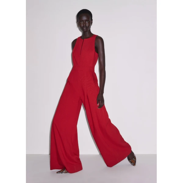 Me and Em ME+EM AM-PM Wide-Leg Jumpsuit in Ruby Red, view 4