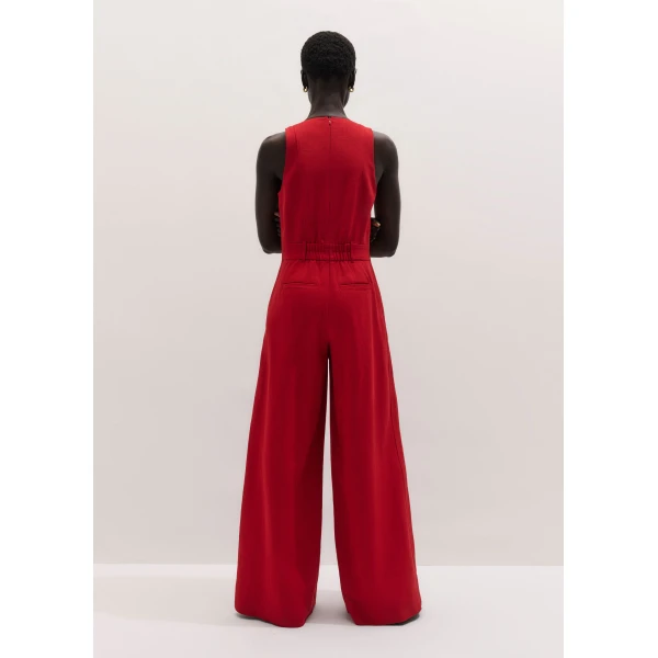 Me and Em ME+EM AM-PM Wide-Leg Jumpsuit in Ruby Red, view 6