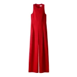 Me and Em ME+EM AM-PM Wide-Leg Jumpsuit in Ruby Red