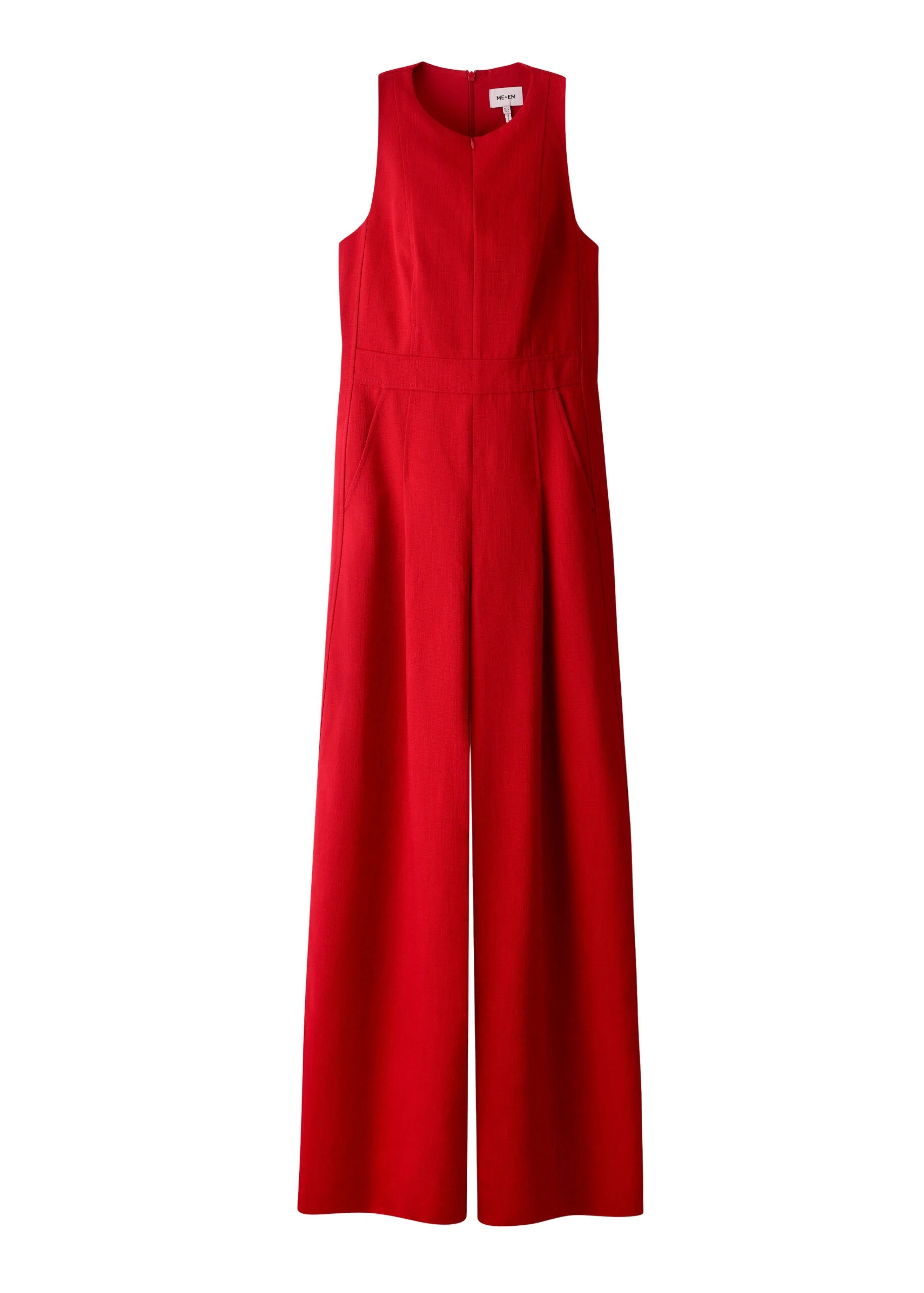 ME+EM AM-PM Wide-Leg Jumpsuit in Ruby Red