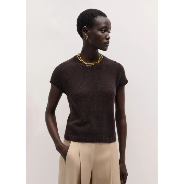 Me and Em ME+EM Baby Tee in Cocoa Brown Knit, view 6