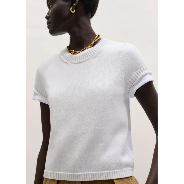 Me and Em ME+EM Baby Tee in Fresh White Knit, view 3