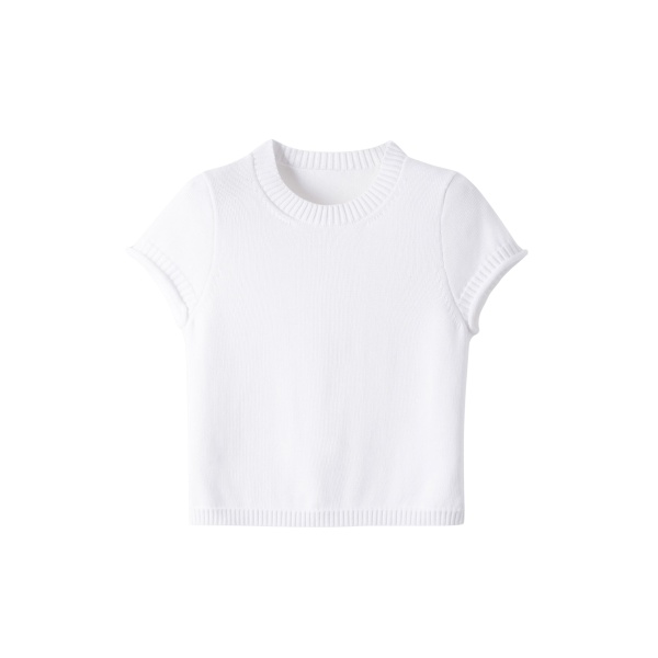 Me and Em ME+EM Baby Tee in Fresh White Knit
