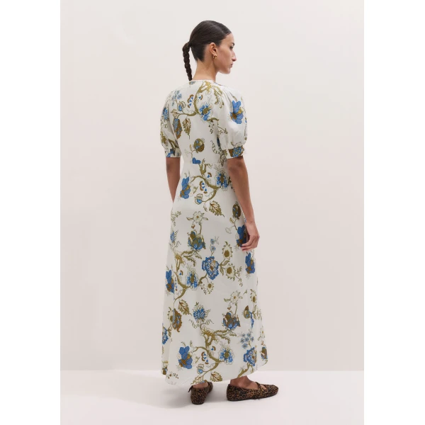 Me and Em ME+EM Bias Cut Maxi Dress in Light Cream/Multi, view 5