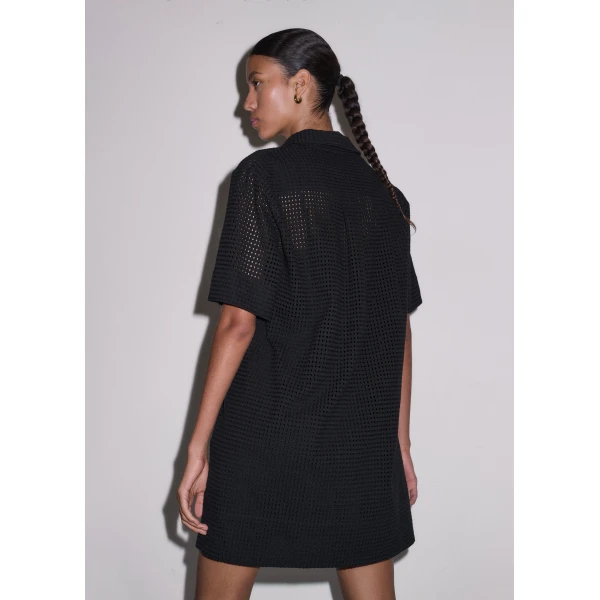 Me and Em ME+EM Broderie Short Dress in Black, view 5