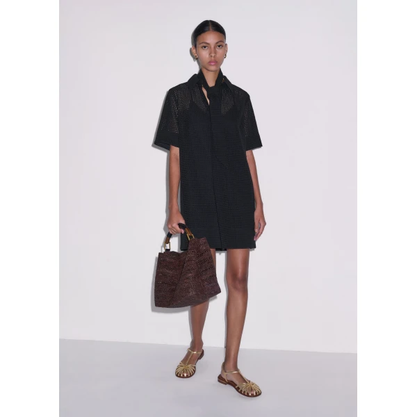 Me and Em ME+EM Broderie Short Dress in Black, view 6