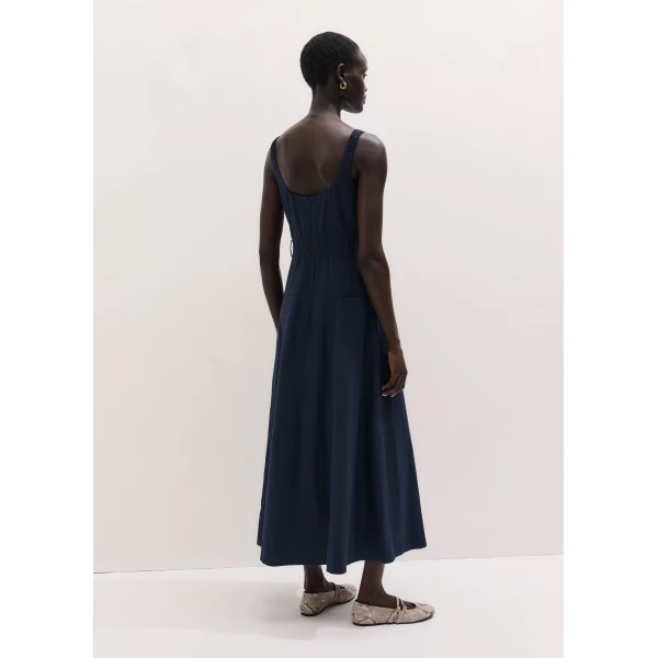 Me and Em ME+EM Button Front Maxi Dress in Navy, view 6