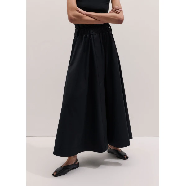 Me and Em ME+EM Button Front Maxi Skirt in Black, view 3
