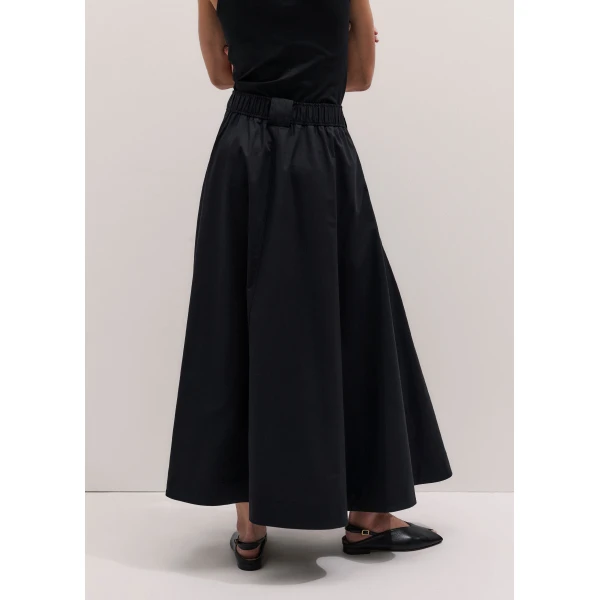 Me and Em ME+EM Button Front Maxi Skirt in Black, view 6