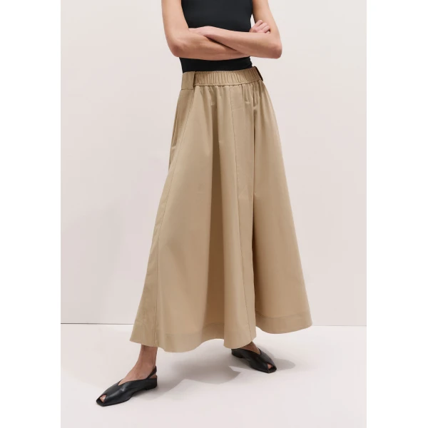 Me and Em ME+EM Button Front Maxi Skirt in Warm Stone, view 3