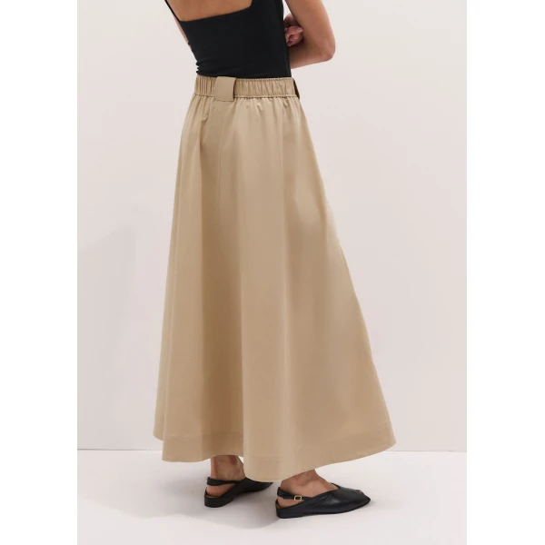 Me and Em ME+EM Button Front Maxi Skirt in Warm Stone, view 6