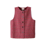Me and Em ME+EM Button Shell Top in Pomegranate Red Multi